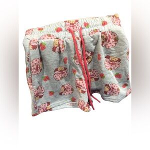 Strawberry Shortcake gray knit strawberry shortcake print shorts size large new